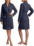 NY Threads Robe de femme Soft Knit Waffle Peignoir Léger Longueur genou Vêtements de salon