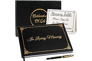 Elegant Hardcover Funeral Services Guest Book Set: All You Need for a Meaningful Memorial