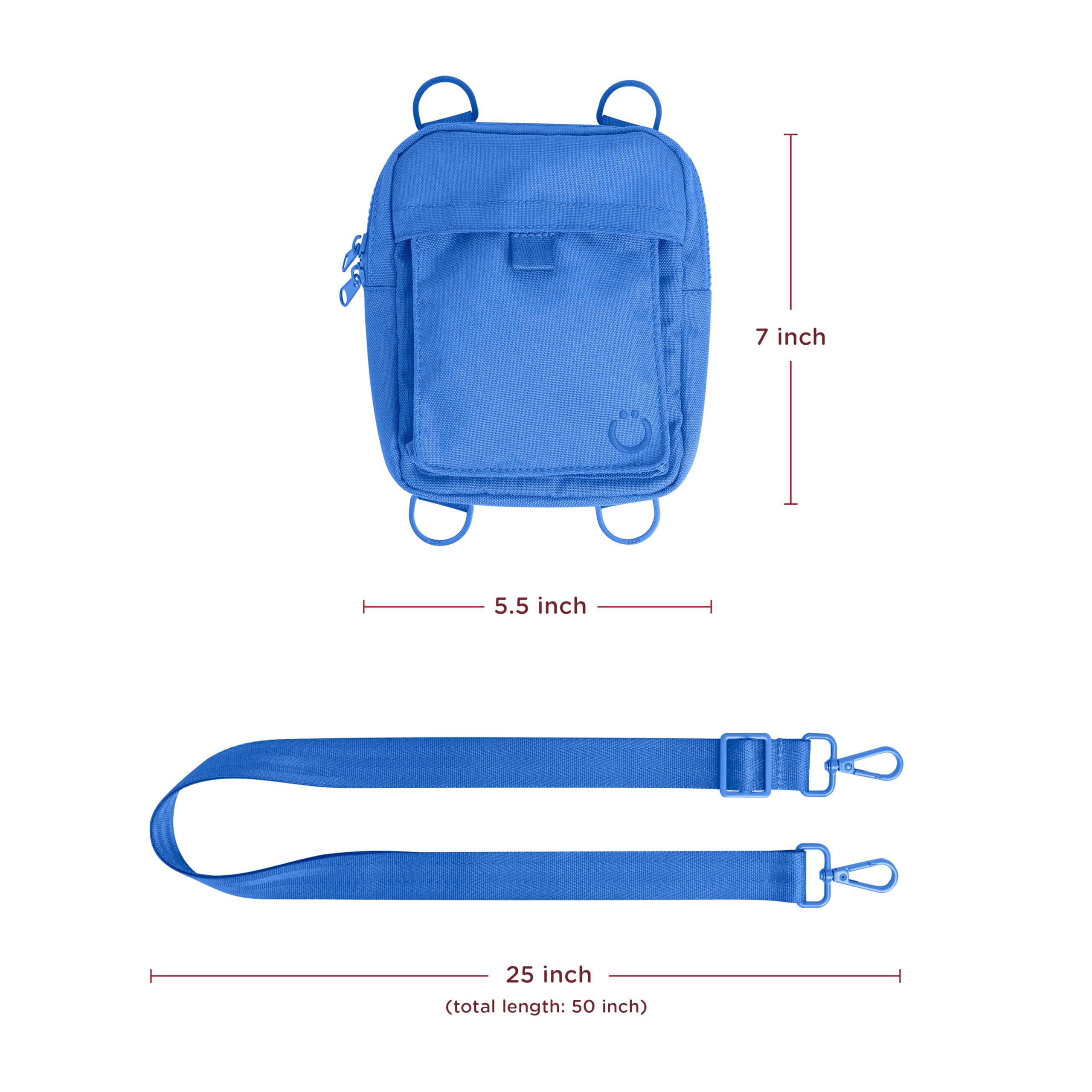 Ubbi Pochette à friandises pour Chien, entraînement Mains Libres, Distributeur de Sacs à déjections Canines intégré, Plusieurs Positions de Sangle réglables, Bleu