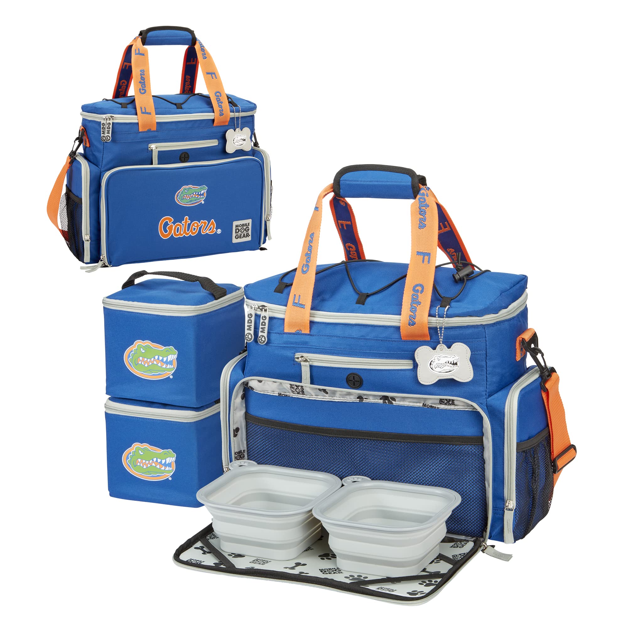 Mobile Dog Gear, Patented Dog Week Away Bag, NCAA University of Florida Week Away Dog Travel Bag for Medium and Large Dogs, Officially Licensed, Includes Dog Travel Accessories, Blue
