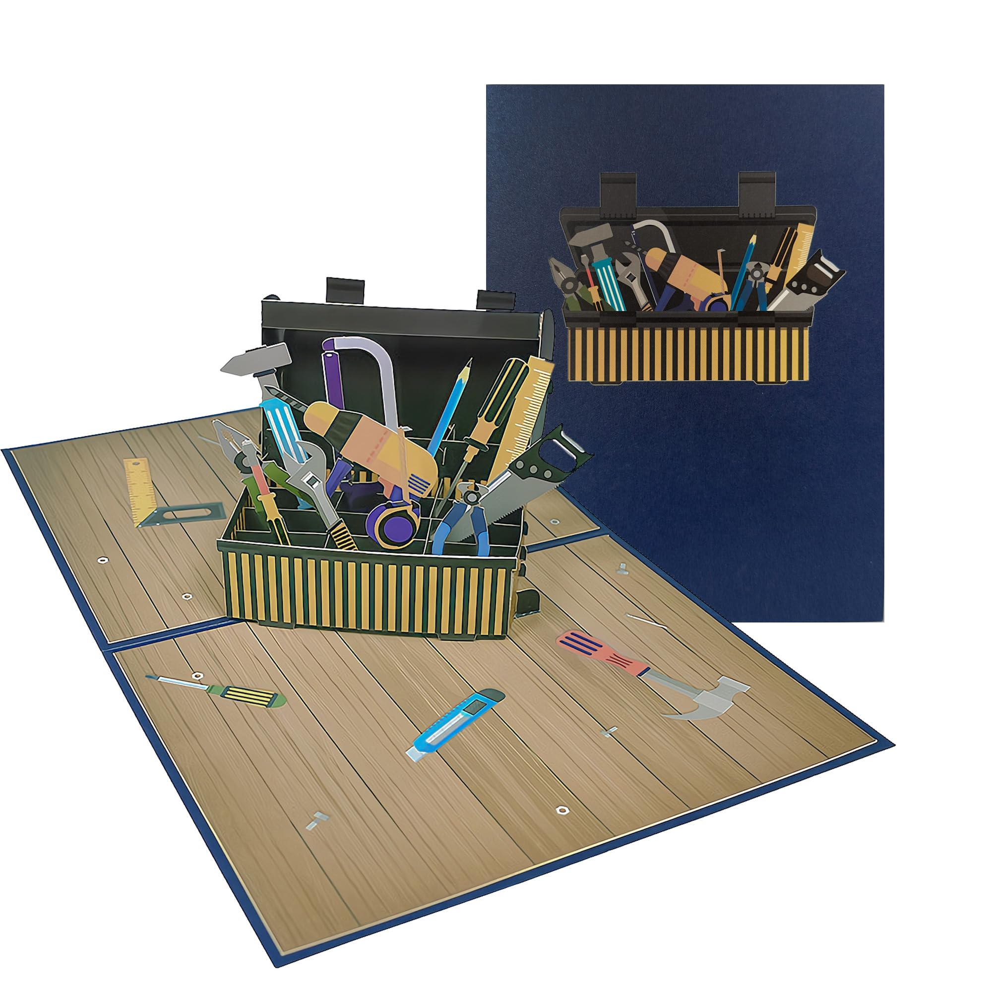 3D Pop Up Card Greeting Card- All Occasion Card with Envelope and Note Tag-Toolbox