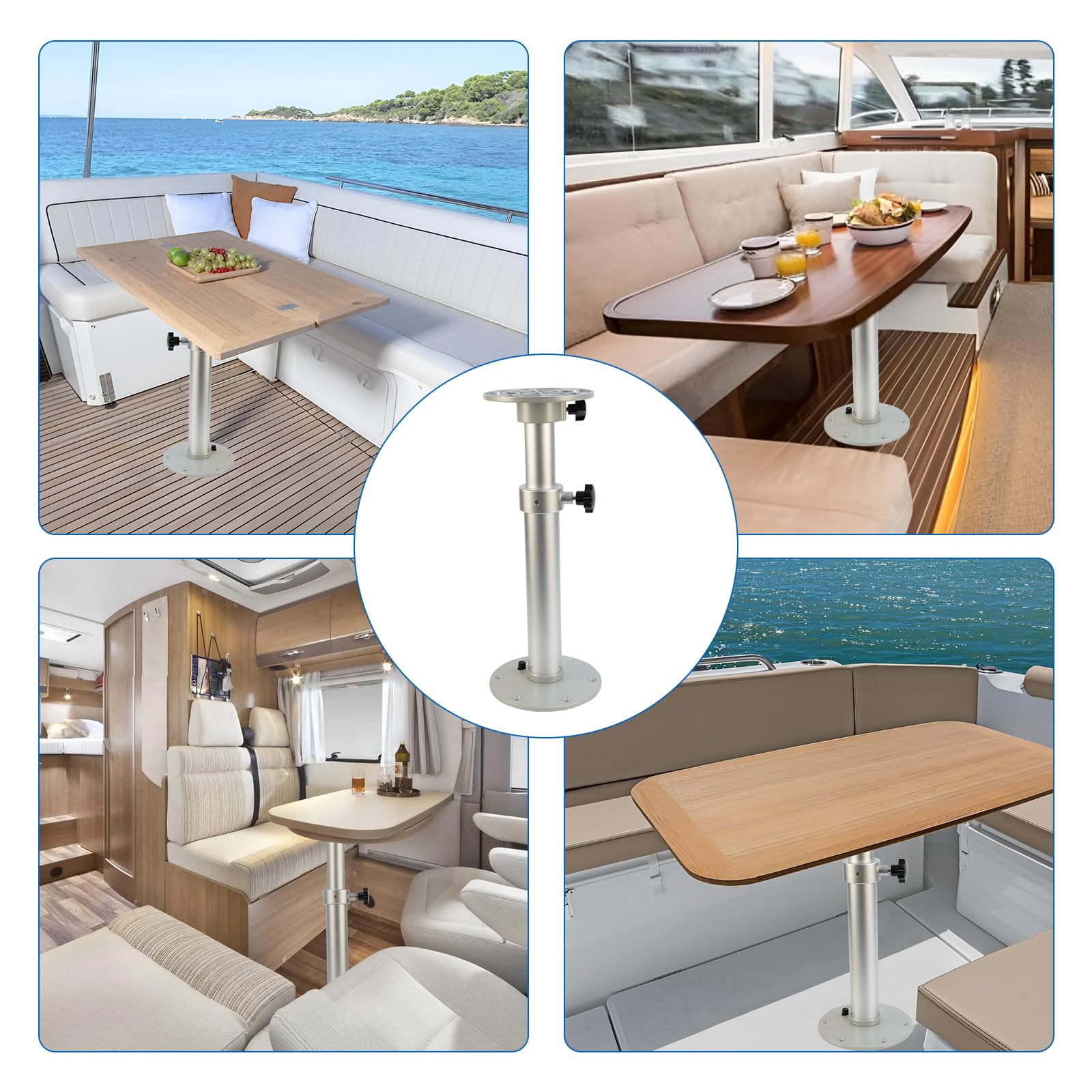 LIROPAU Verstellbares Tischbein für Wohnmobil, Wohnmobil Tischbeine Höhenverstellbar 43-71 cm auf Aluminiumlegierung, kann leicht zerlegt Werden für Wohnmobil, Boot, Yacht, Wohnmobil