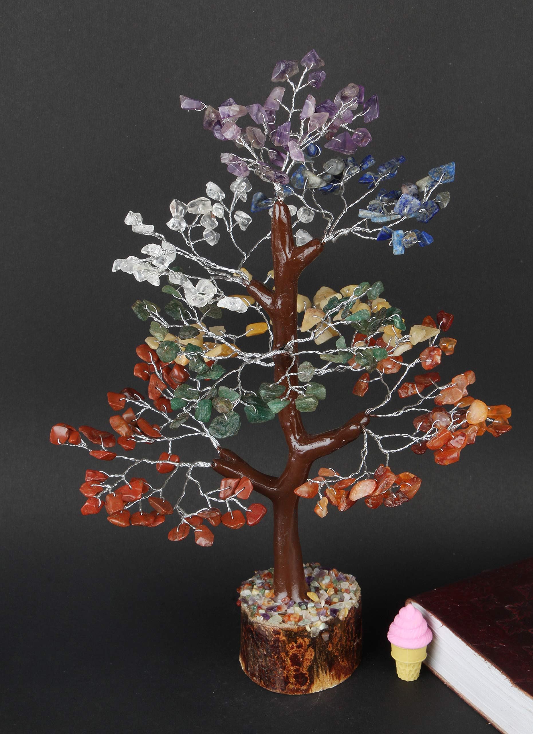 XABURO Seven Chakra Natural Stone Money Tree | Tree of life | Energy Healing Stones | Feng Shui Bonsai | Reiki Crystal Healing | Good Luck | Chakra Tree | Spiritual | Crystal Gifts | Office Home Decor