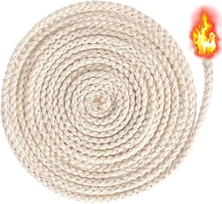 65.6 Ft 1/8''(4mm) Oil Lamp Wicks, Round Cotton Lamp Wicks Burner, Braided Candle Replacement Wicks for Alcohol Kerosene Lamp Torches Lantern