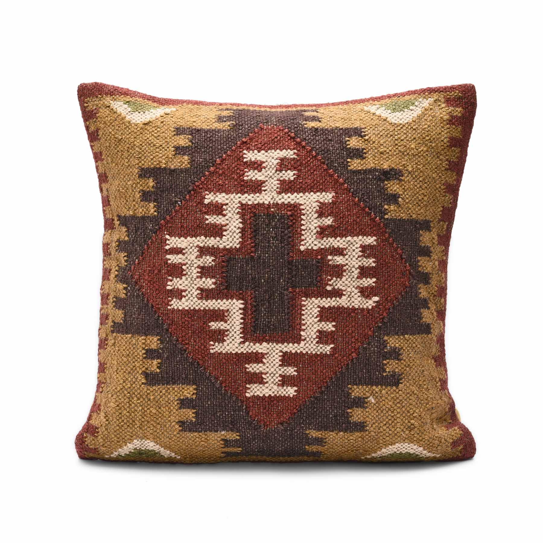 Rugs Store Rustic Tribal Home Pillow Cover Indian Vintage Wool Cushion Cover Boho Wool Throw Cushion Cover