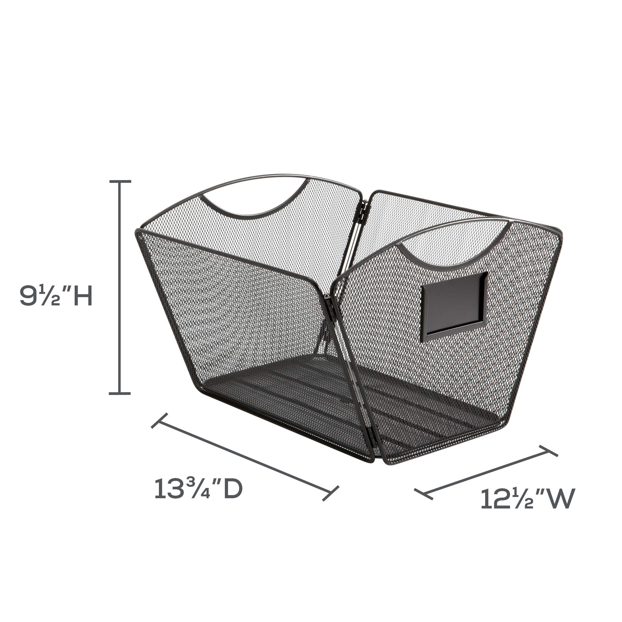 Safco 2162BL Onyx Mesh Desktop Tub Caja De Almacenamiento De Archivos Letra Negro