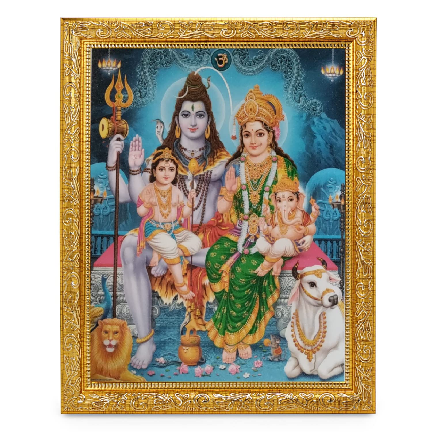 Impression brillante Shivji sous cadre photo doré, le cadeau spirituel idéal