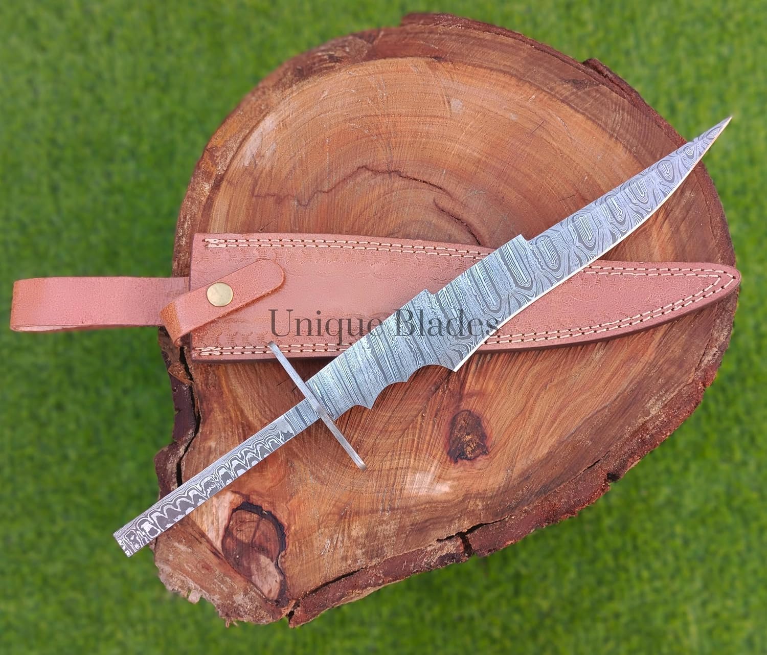 Blank Blades, DAMASCUS STEEL Blank Blades For Knife Making, Knife Making Supplies' Camping, Survival, Blades (Hunt 43.18 CM)