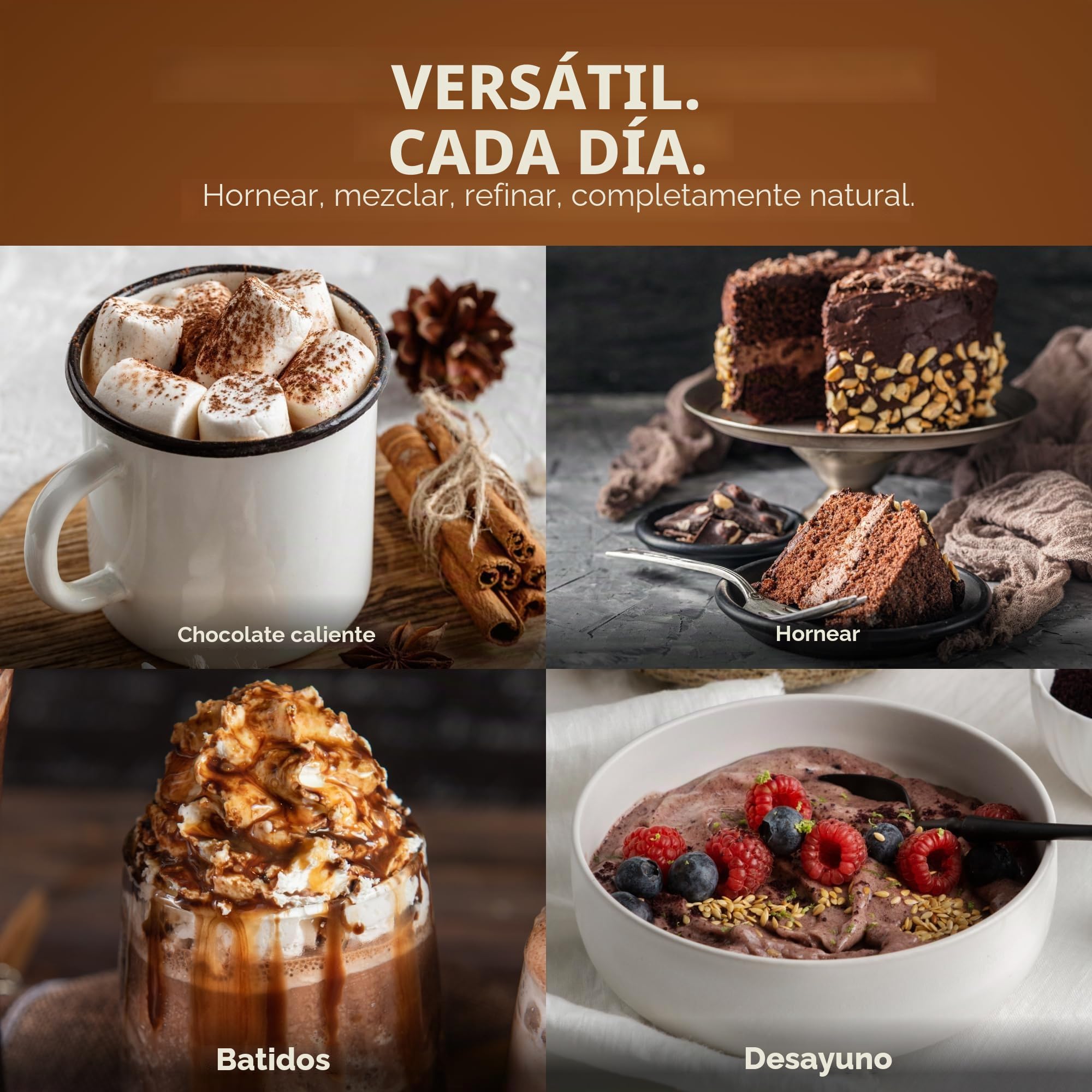 Cacao en polvo orgánico RheinNatur 1 kg – 100% puro, sin azúcar, ideal para hornear