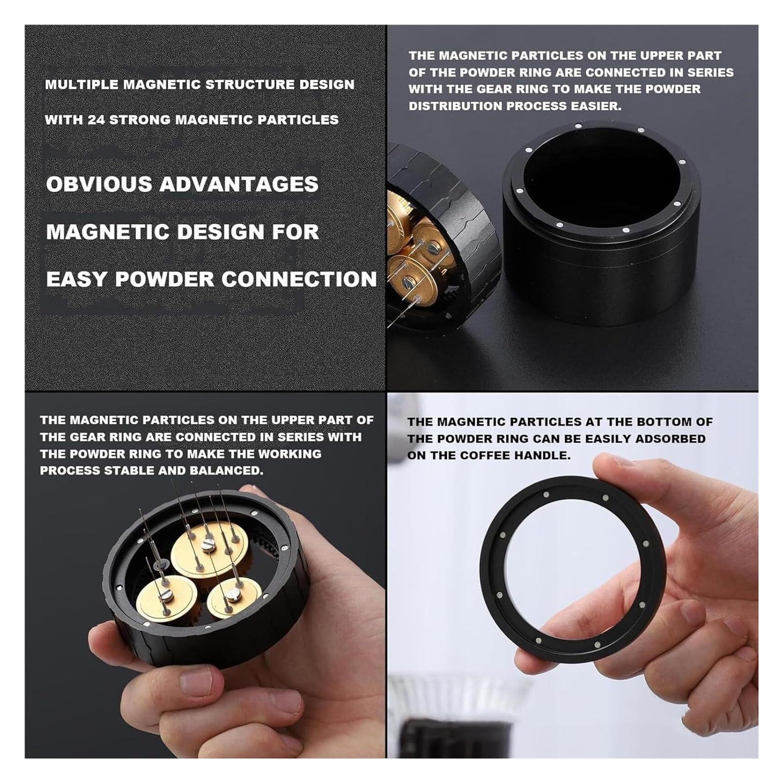 Herramienta de distribución de café expreso, múltiples 51 mm 53/54 mm 58 mm for el hogar y la cafetería, agitador de café con 10 agujas de acero inoxidable(58mm)