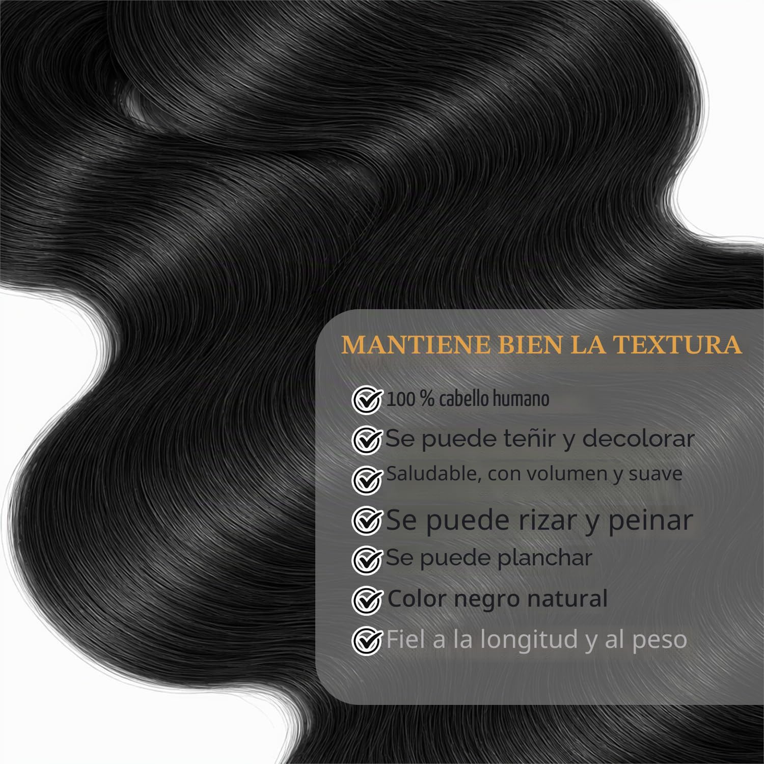 Human Hair Bundles Brazilian Remy Virgin 100% Unprocessed Body Wave Human Hair Soft Thick Weft Dyeable Hair Extensions Natural Black Color (12 14 16 inch 300g) | Extensiones de cabello humano brasileño, 100% sin procesar, pelo virgen Remy brasileño, color