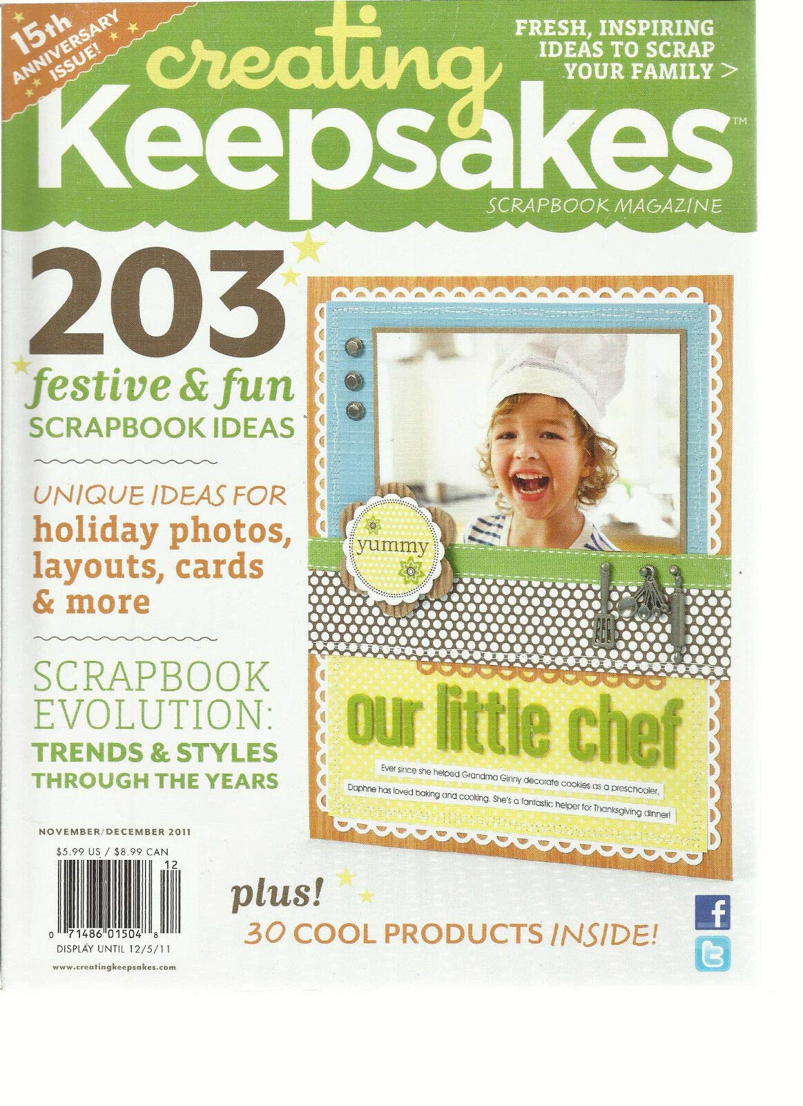 CREATING KEEPSAKES SCRAPBOOK MAGAZINE, NOVEMBER/DECEMBER, 2011