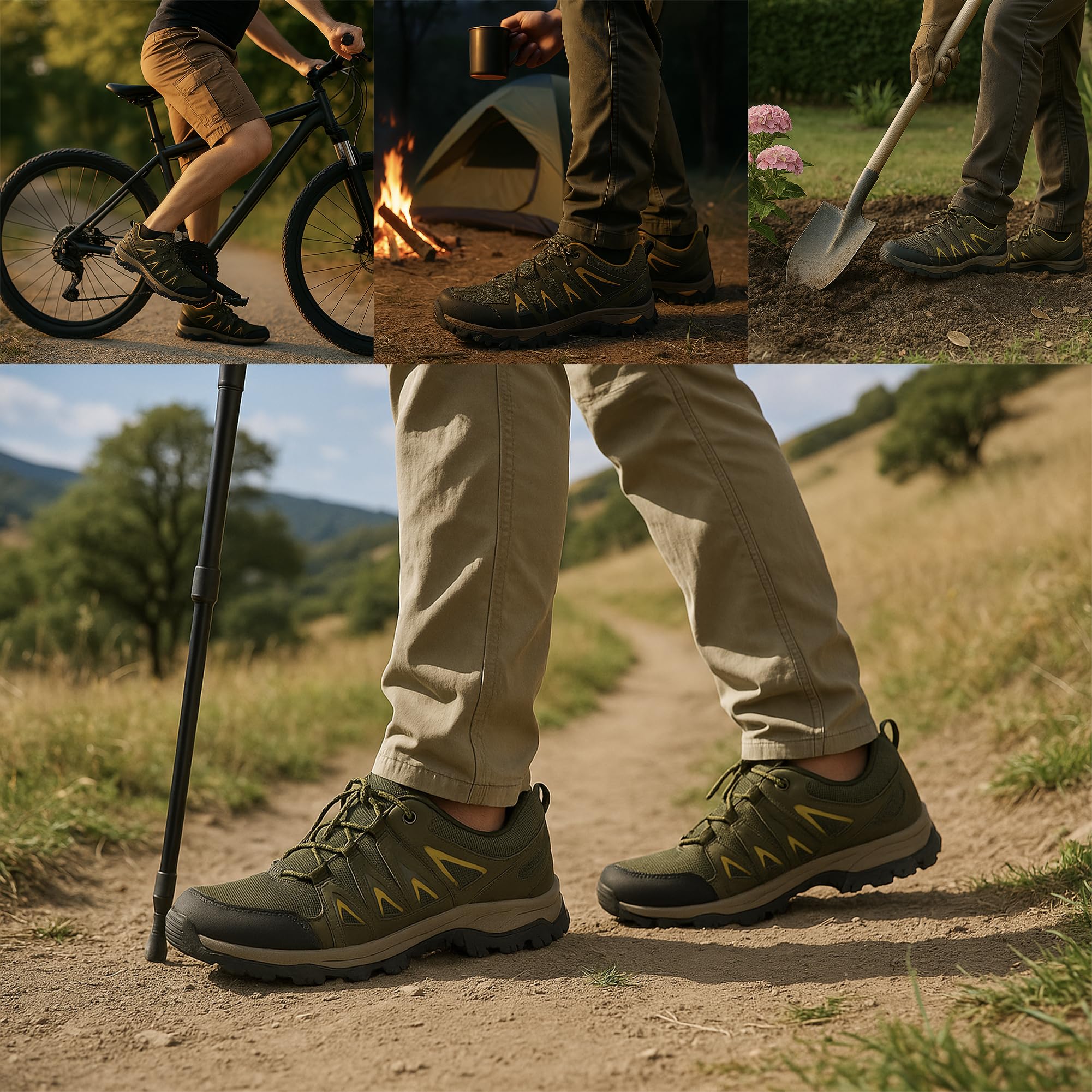 JOMIX Chaussures de Randonnée Homme Antidérapantes Sneakers Légères et Confortables Semelle Multi‑Terrain Robuste et Respirante pour Trekking Camping Ville et Usage Quotidien