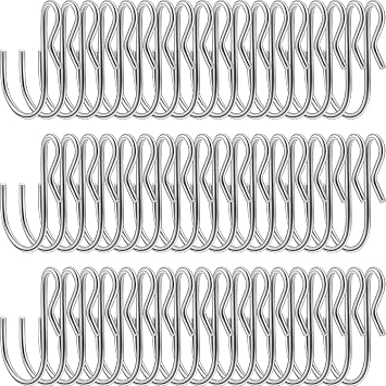 Funrous S Shaped Metal Hooks Clip, Stainless Steel Hangers, Indoor/Outdoor, Bathroom/Kitchen Lights, DIY Crafts, Key Chain, Silver 80 Pieces