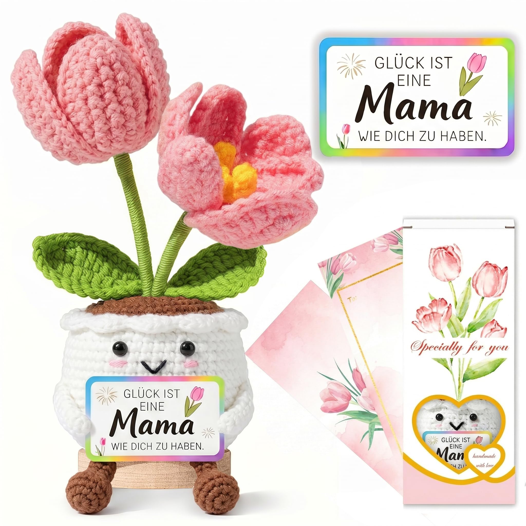 XIESUNUN Muttertagsgeschenk Geschenke für Mama Mutter - Geburtstagsgeschenk Mama Besondere Mutter Tochter Geschenk Tulpe Positive Potato Kartoffel (Mama)