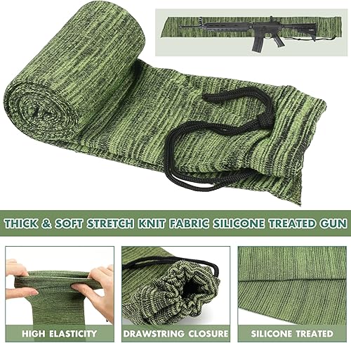 Miniatura 3 de Alltope Paquete de 6 calcetines para pistola, 56 pulgadas y 16.5 pulgadas de punto para rifles y escopetas, funda de pistola tratada de silicona