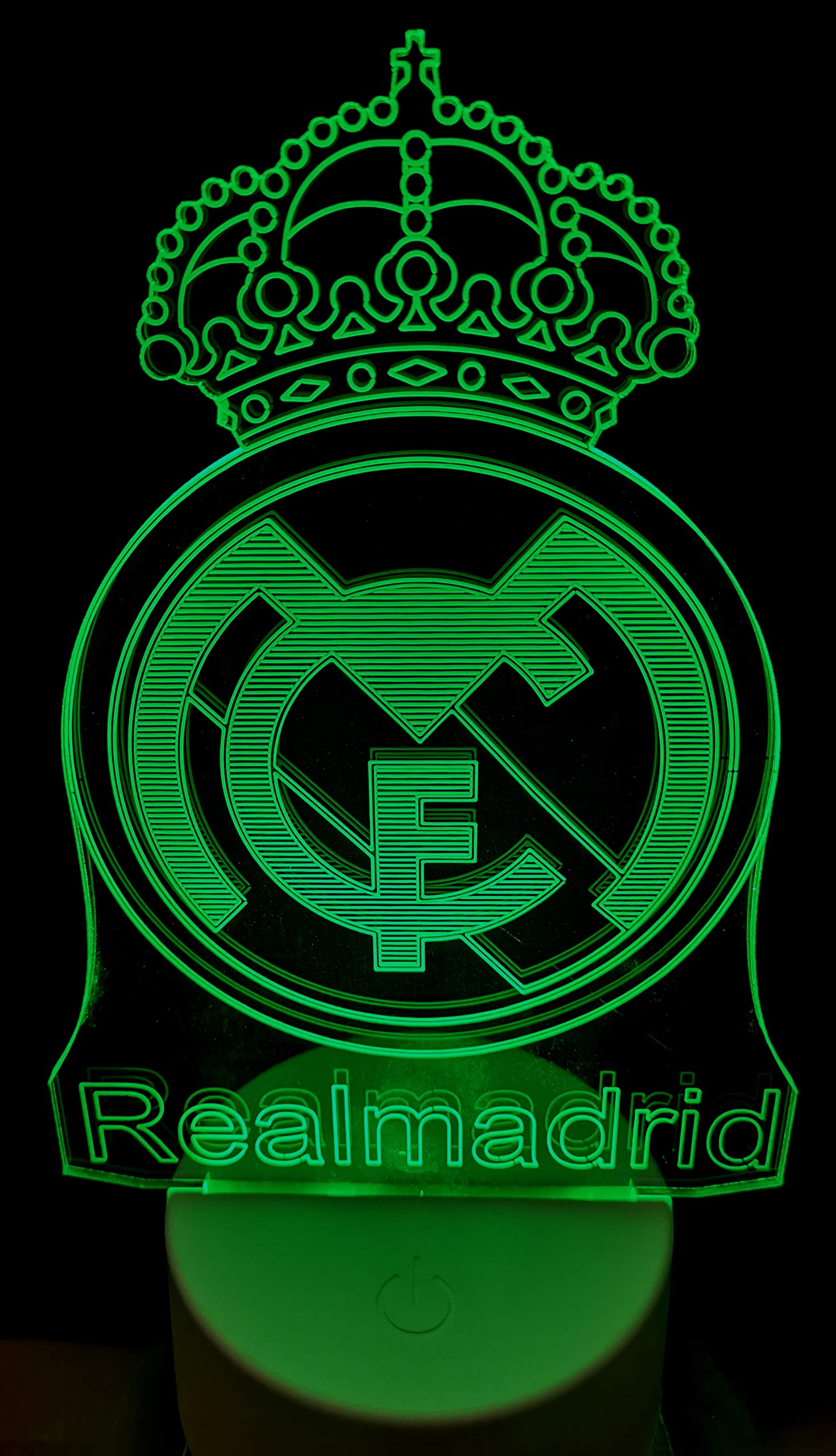 althiqahkey Real Madrid light,3D Night Lights ضوء الليل لكرة القدم Football Real Madrid gifts Night Lamp USB Touch and Remote Control 7/16 Colors Changing Decor Night Light Gifts REAL MADRID