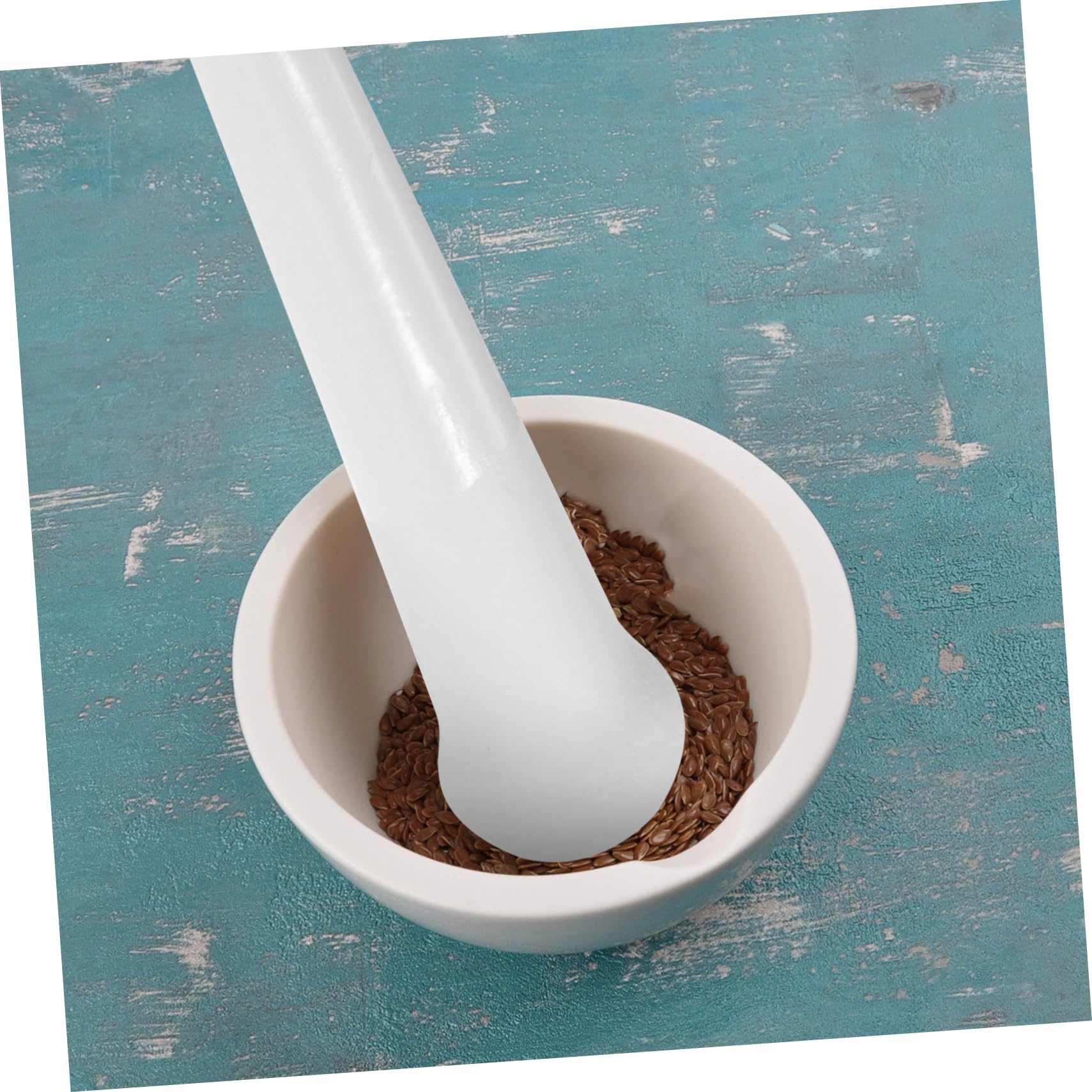 BRIGHTFUFU Multifunctional 12cm Ceramic Pestle Long Handle Grinding Stick for Food Medicine Kitchen Tool