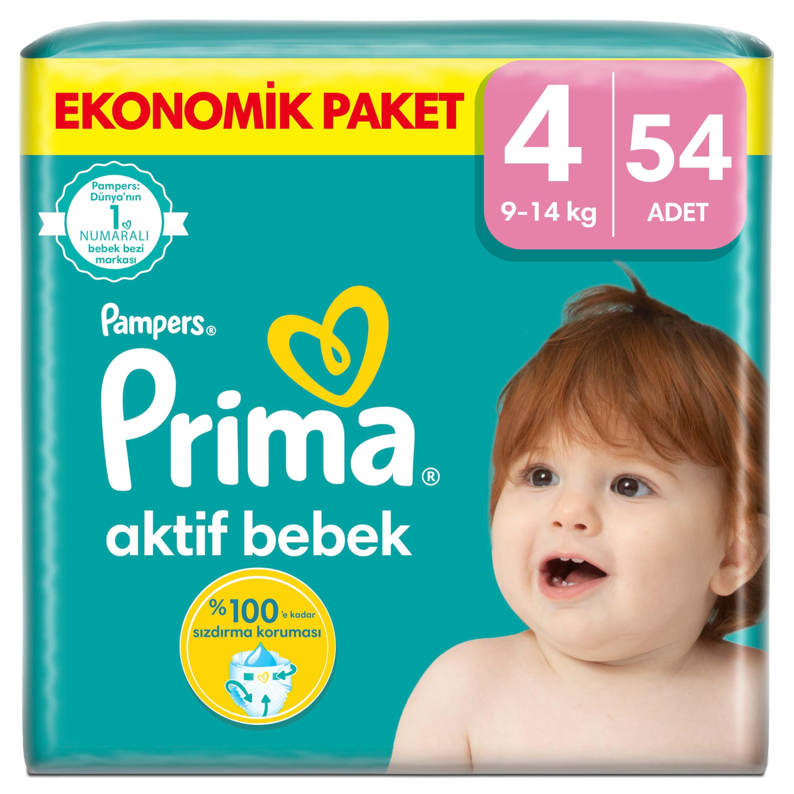 Prima Bebek Bezi Aktif Bebek 4 Beden 54 Adet Fırsat Paketi