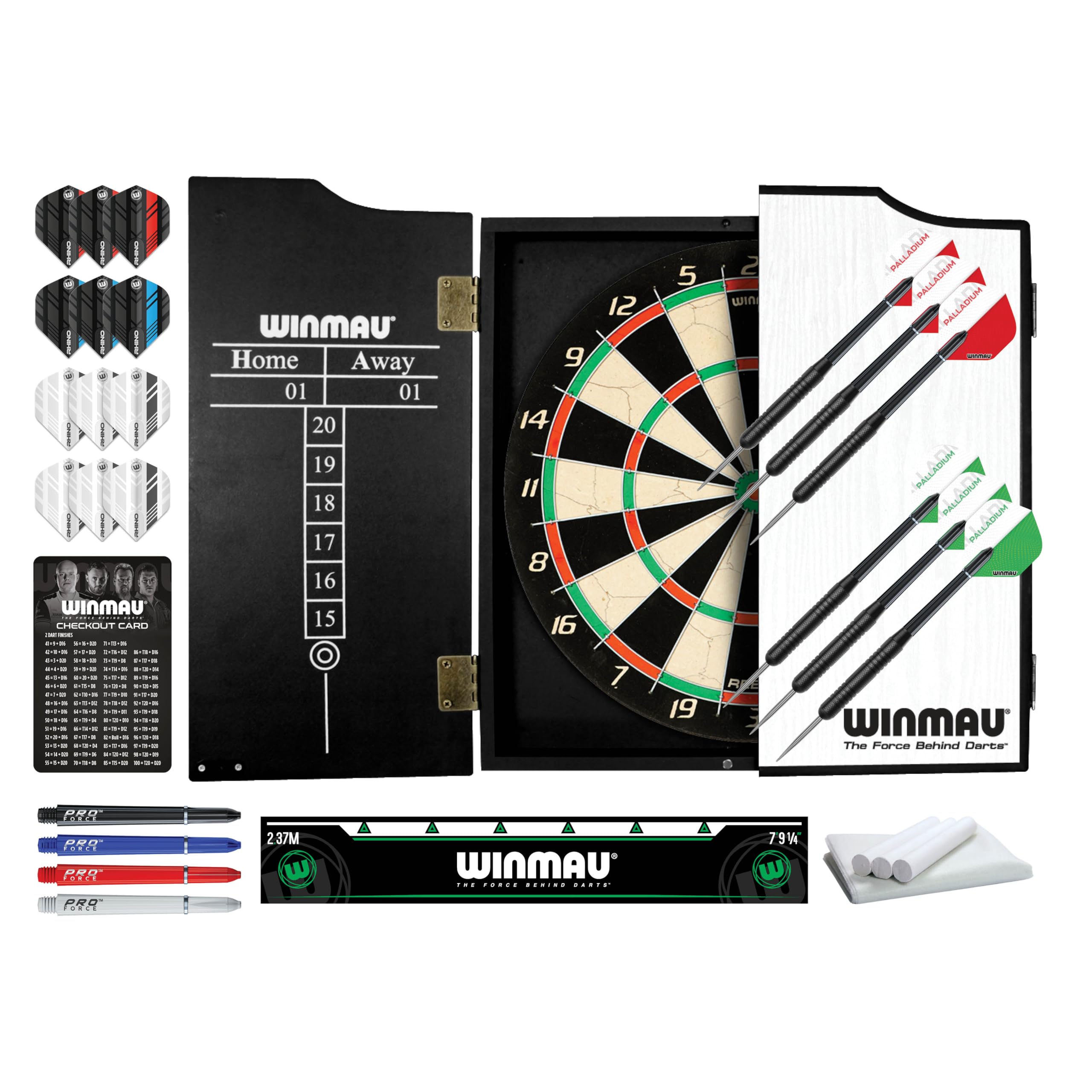 Tiges De Fléchettes WINMAU En Aluminium - Pack Mixte 4 Jeux (noir, Rose, Argent) - Court Et Moyen