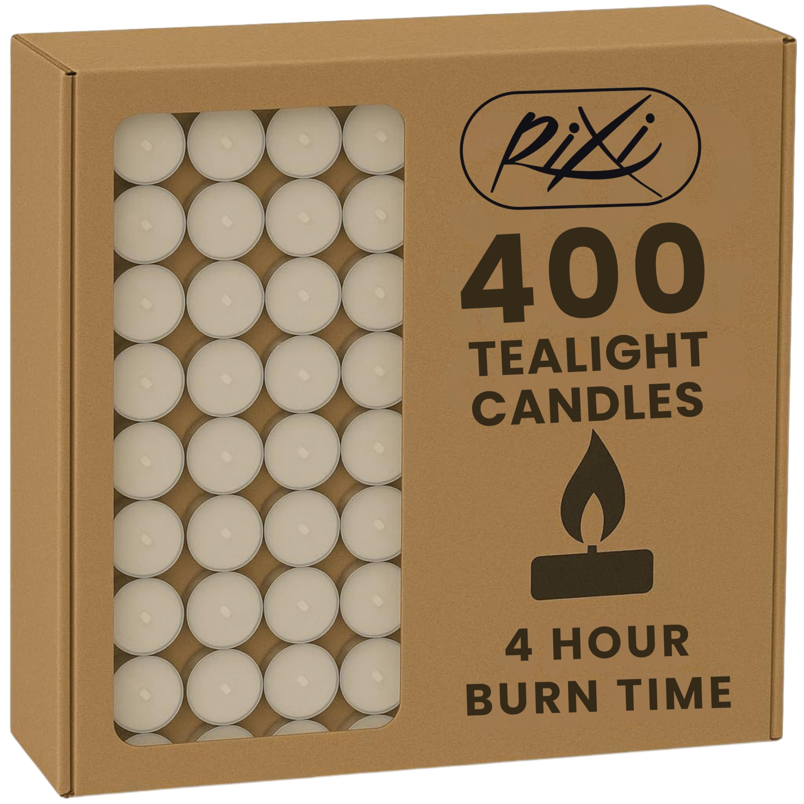 RIXI Unscented Tea Lights, Pack of 400
