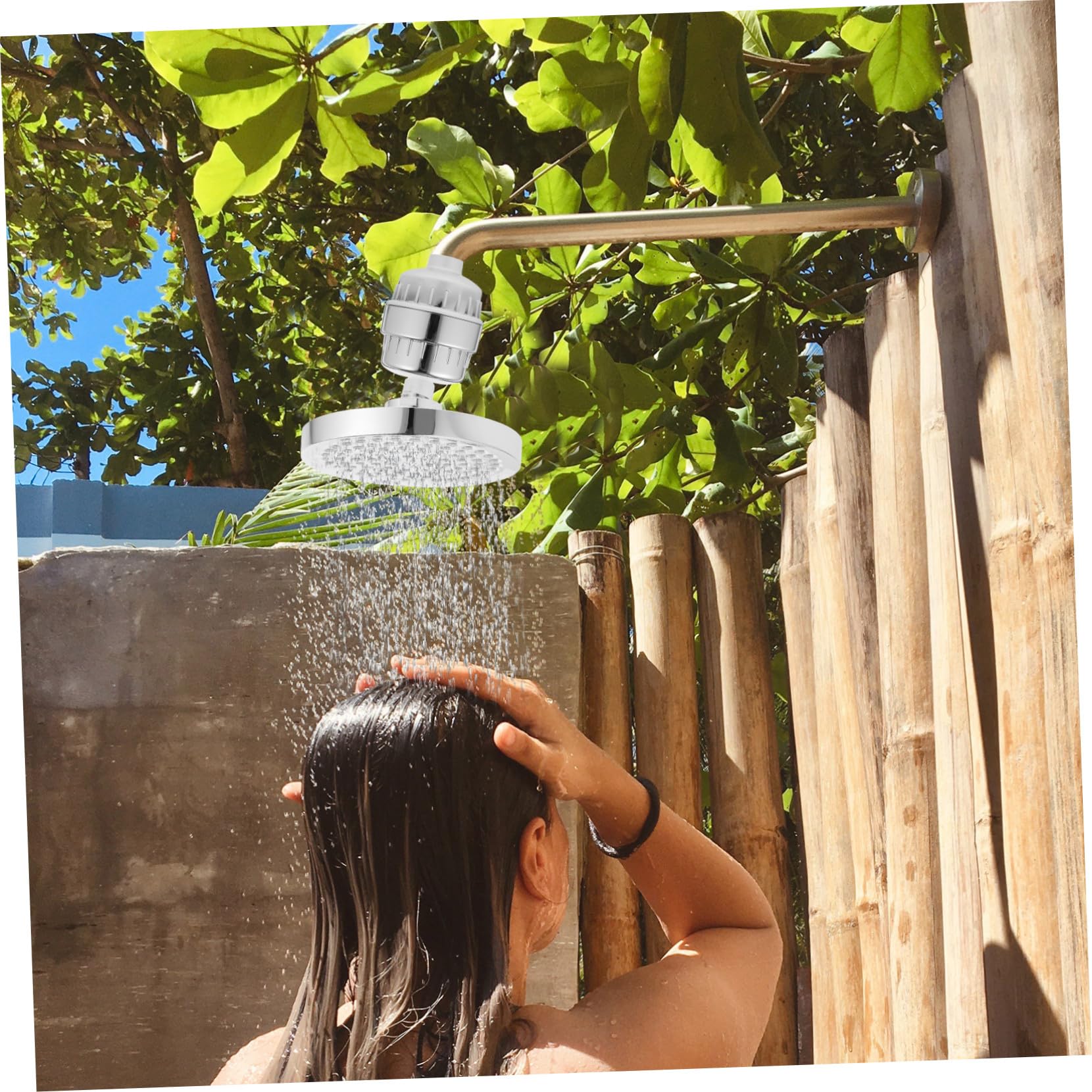 Sosoport Filtro Cabezal de Ducha para Agua Dura ABS Plata Rotatorio 360° | Capas Múltiples, 15 Niveles, Ajuste Potente, Bola Esférica Sólida, Movimiento Libre, Uso Fácil, Alta Resistencia