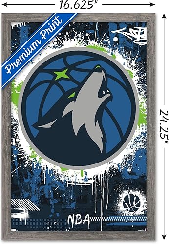 Vista 80 de Trends International NBA Minnesota Timberwolves - Póster de pared con logotipo Maximalist 23, 22.37 x 34.00 pulgadas, paquete de póster y clip