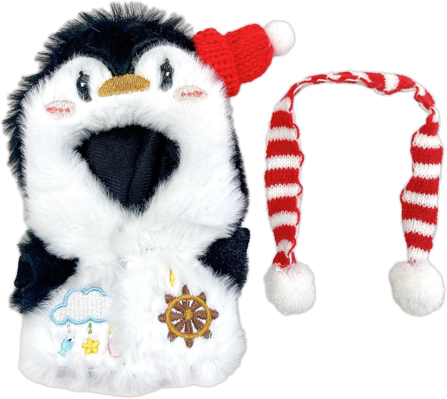 Fluffy Christmas Kigurumi for 3.9 inches (10 cm), Penguin, Sewing Clothes, Kigurumi, Accessory, Geek Search, Doll, Mascot, Kpopdoll Costume