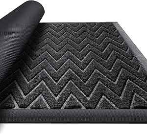 COLOR&GEOMETRY Deurmat voor de ingang binnen, antislip, absorberend, 61 x 92 cm, dun, wasbaar, voor entree, deur en hal, kaki
