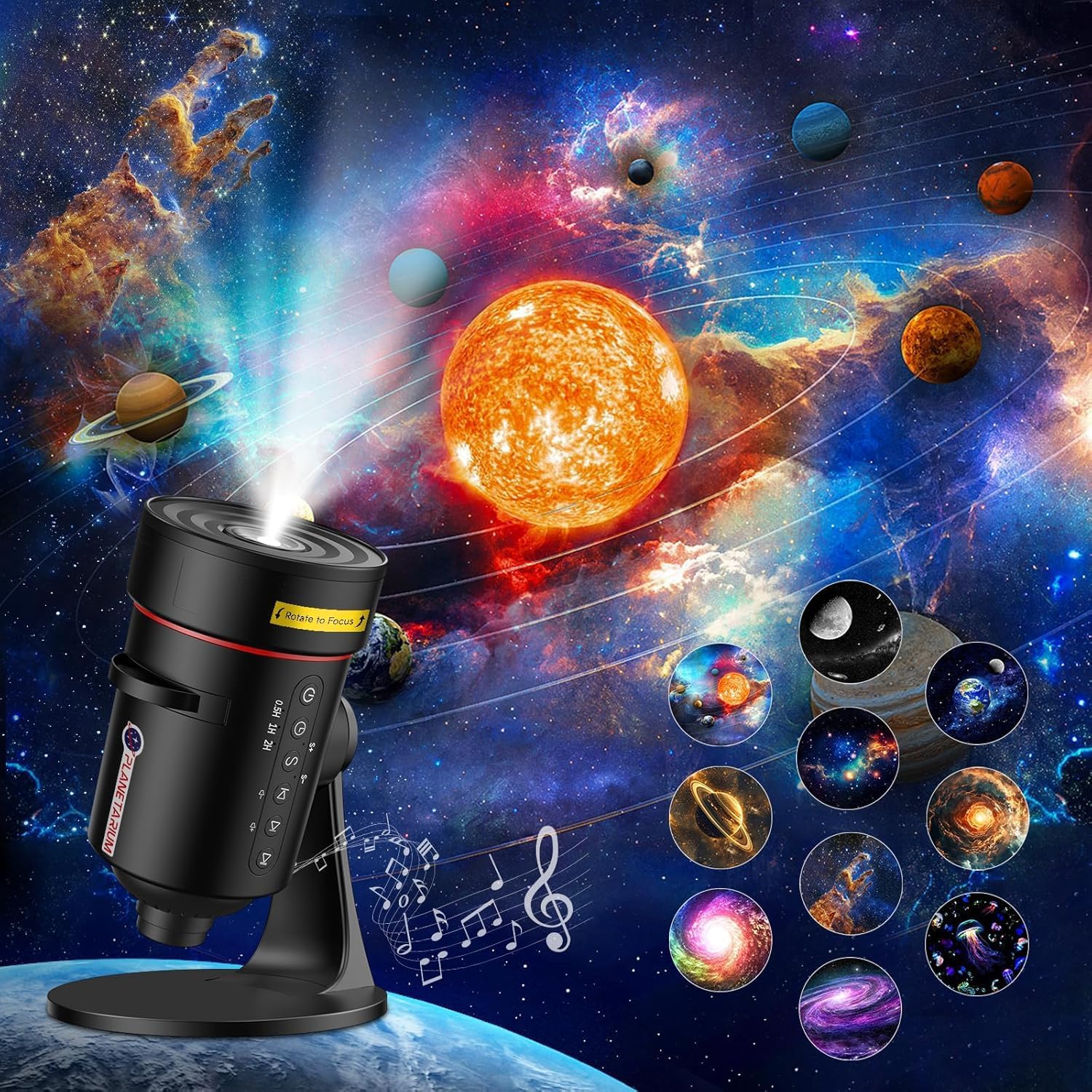 Galaxy Star Projector+White Noise Machine with 28 Soothing Sounds,4K HD Planetarium Projector with 10 Film Discs & Timer,Space Ceiling Nebula Skylight Home Theater Living Room Decor for Kid Adult Gift