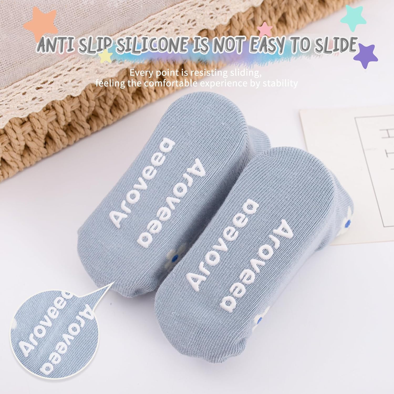 Baby Toddle Socks Grip Non Slip Kids Boys Girls Cotton 12 Pack Ankle Cute Newborn Socks - Image 4