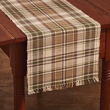 Park Designs Thyme Table Runner 15 x 54 | Cotton | Versatile Beige, Yellow & Cream Plaid | Protective Farmhouse Table Decor Accent Piece