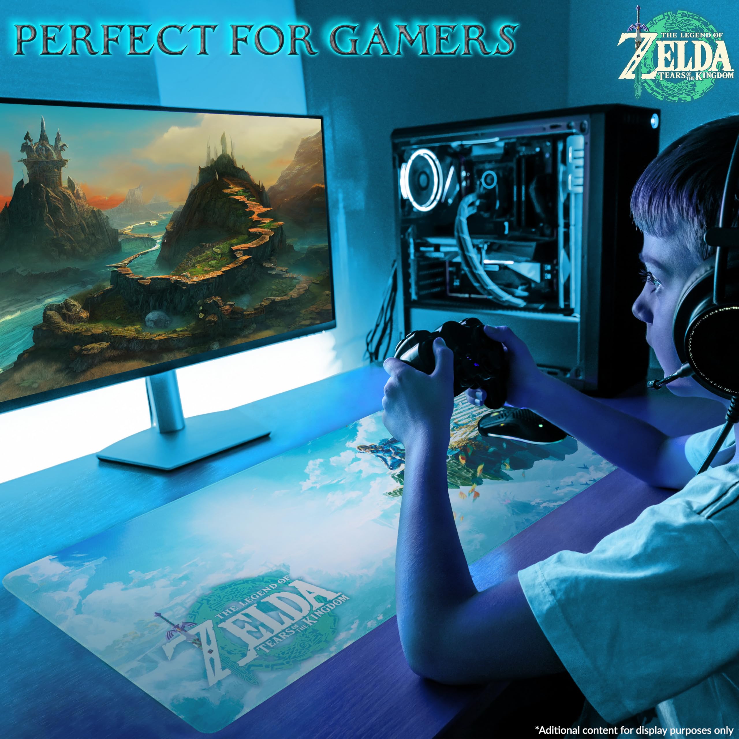 ZELDA Alfombrilla Grande Antideslizante para Escritorio para Niños, Regalo Gamer