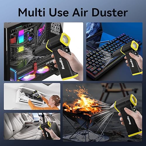 Miniatura 6 de Soplador de Aire Comprimido, 210000 RPM, Soplador de Aire Eléctrico Ajustable de 8 Velocidades con Pantalla LED, Soplador de Aire Recargable