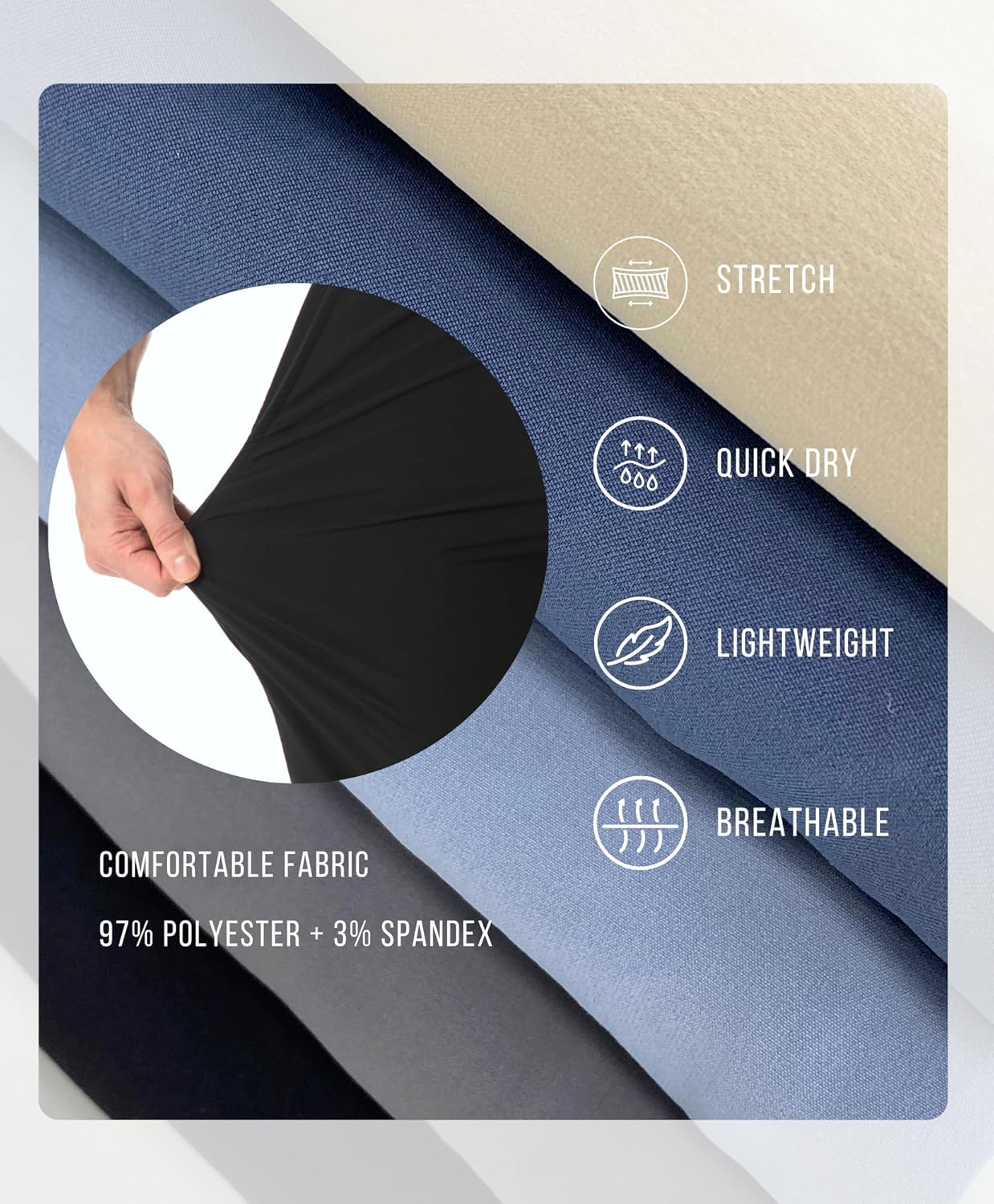 SIX ISLANDS Men's Golf Hybrid Shorts 9 Inch Inseam with Pockets Quick Dry Stretch Flat Front Casual Work Dress Shorts for Men - Image 5