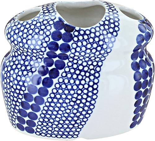 Miniatura 4 de Portacepillos de dientes de cobalto de cerámica polaca rosa azul