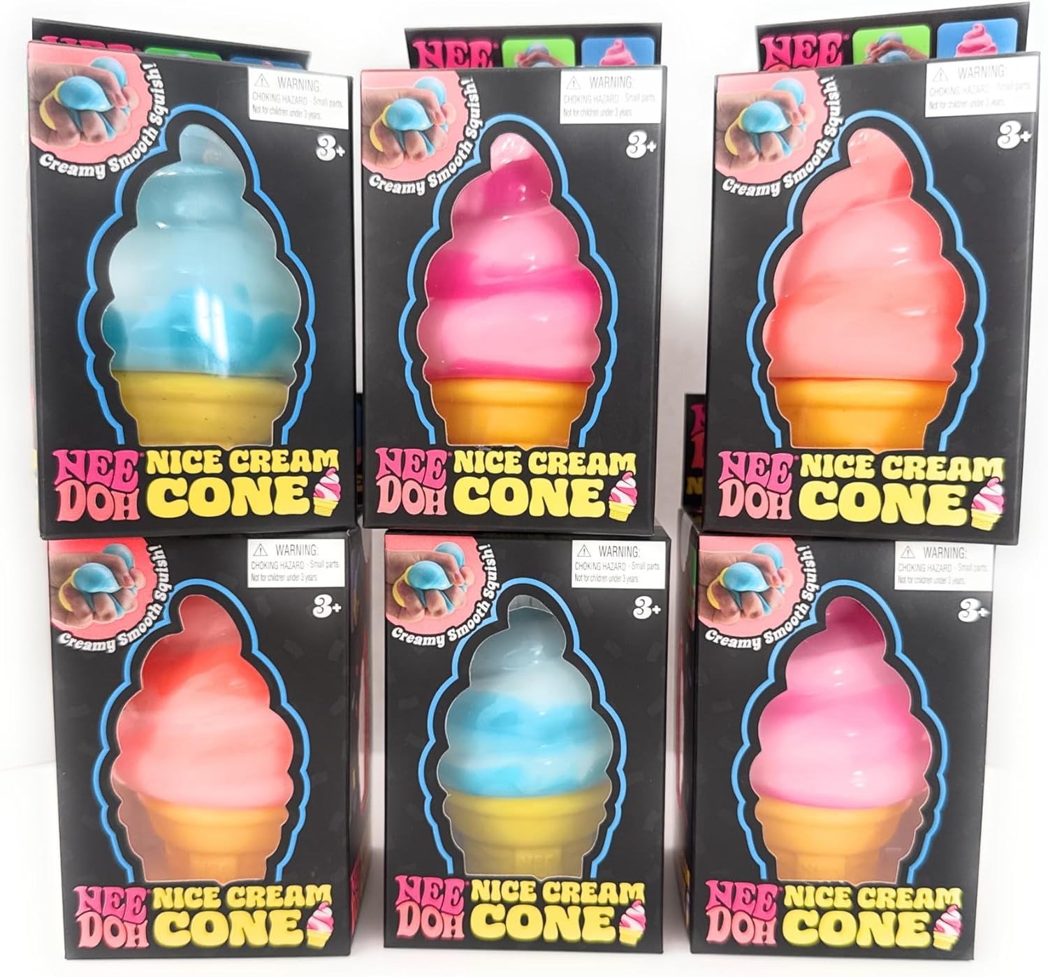Nee Doh Nice Cream Cone Squishy Stress Ball , 3.5 in., Assorted Colors, Listing is for 1 Nee Doh
