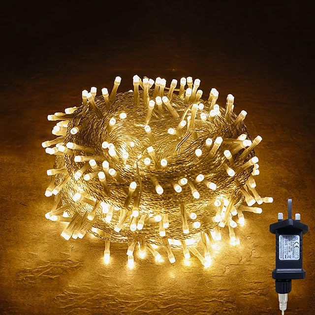 Gresonic100/200/300/400LED Fairy Lights,8 Modes Timer String Lights for Bedroom Plug in,Warm White Outdoor Garden Lights Mains Powered Waterproof for Indoor,Party (100LED, 8 Modes Warm White)