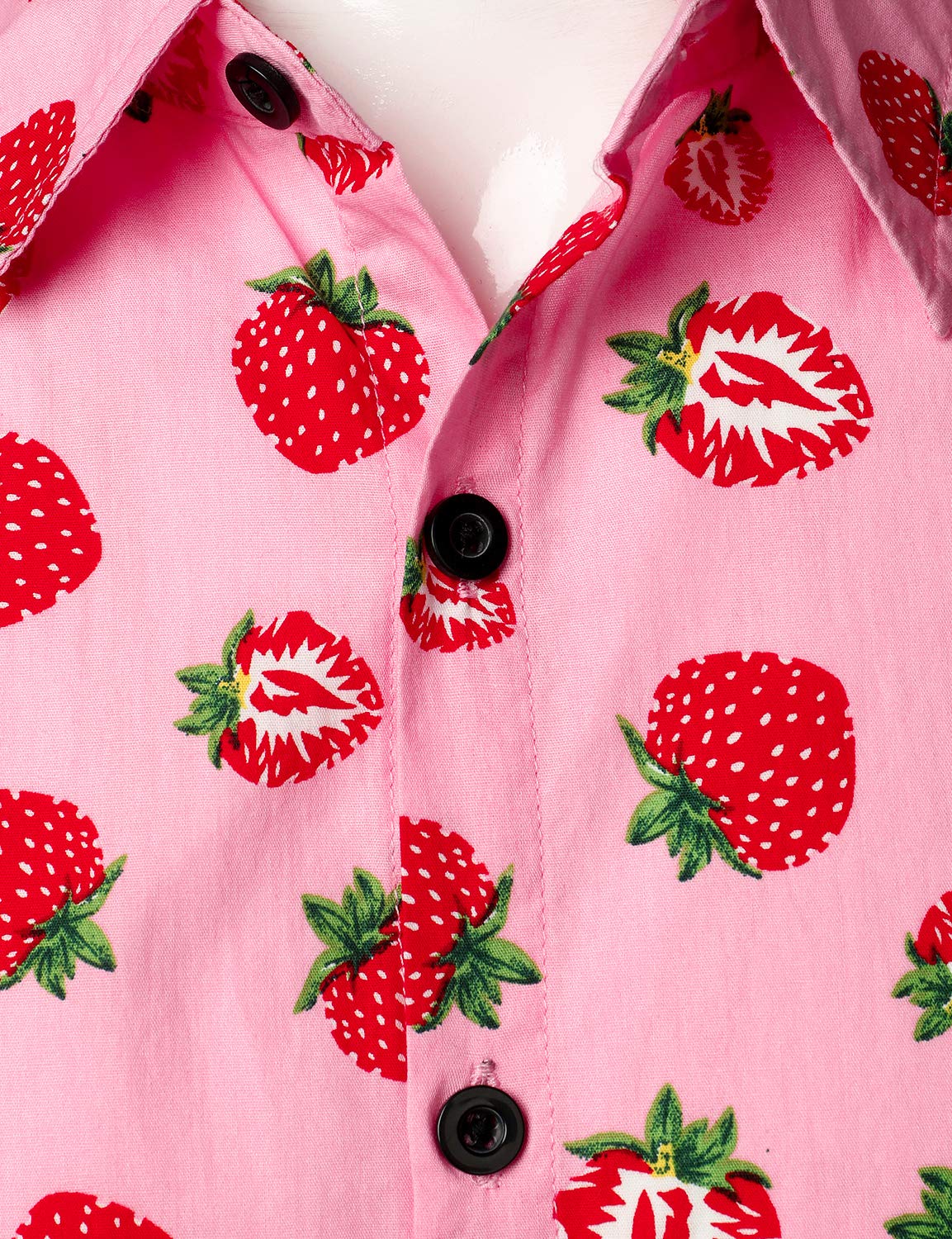 JOGAL Camicia hawaiana a maniche corte con bottoni in cotone da uomo