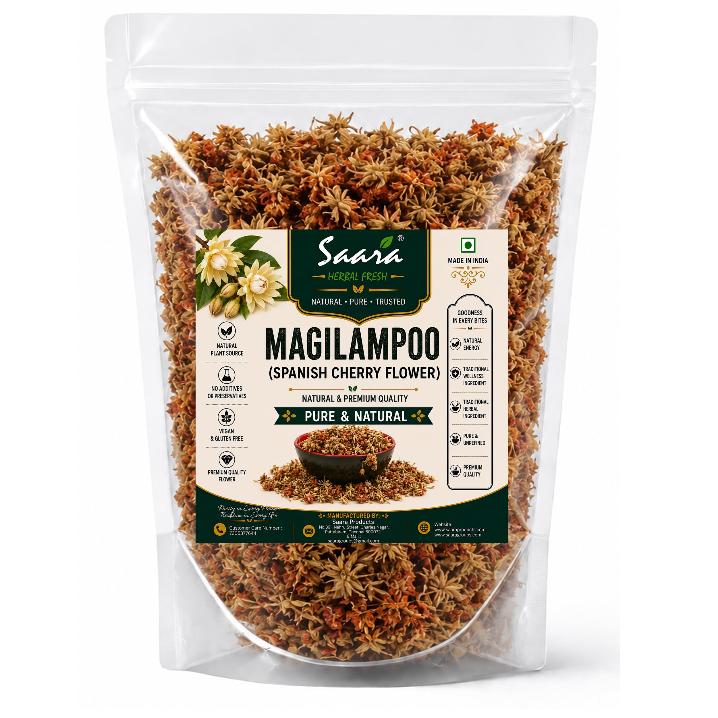 Saara HERBAL FRESH MagilamPoo Dry Flower, 50g, Spanish cherry, Mimusops Elengi, Maulsari, Ilanji Dry Flower, (pack of 1 x 50g)-picture-32