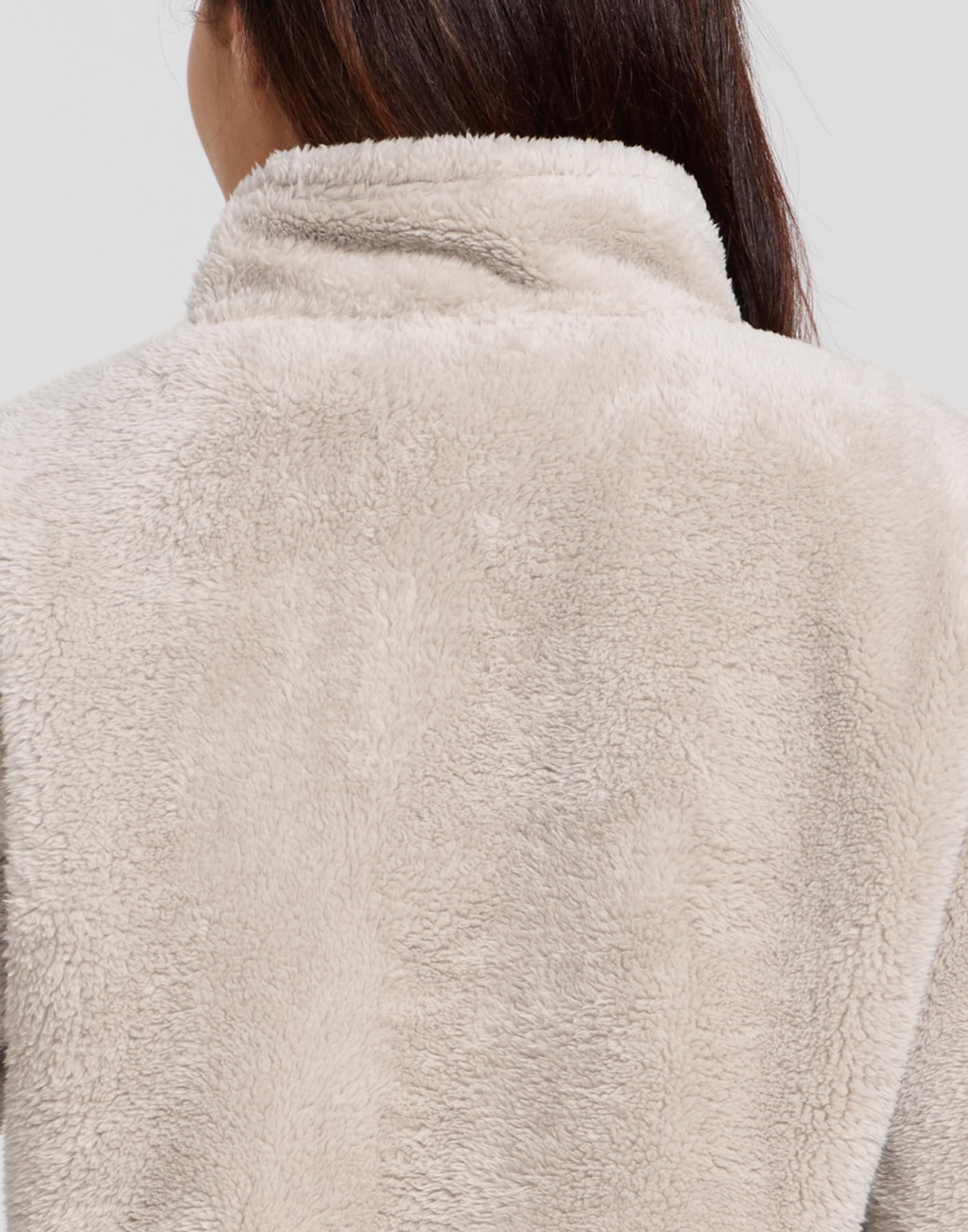 Pioneer Camp Fleece Pullover für Damen mit Stehkragen, Half-Zip Sweatshirt Langarm aus Baumwolle, Weicher Sport Pullover ohne Kapuze, Übergangsjacke Herbst Winter