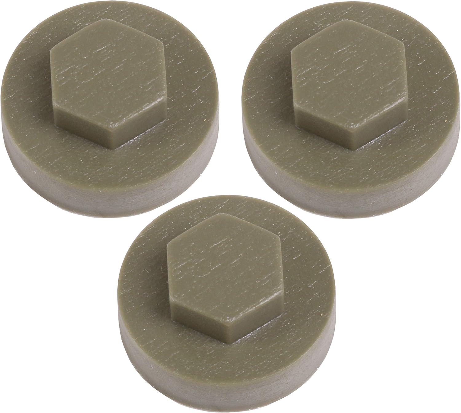 TechFast Roofing Screw Cover Caps | 16mm | Olive Green - Plastic