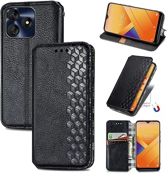 for BLU G64L Case Compatible for BLU G64L Phone Case Cover Wallet Card Holder Premium PU Leather Hidden Magnetic Closure Kickstand Protective -Black