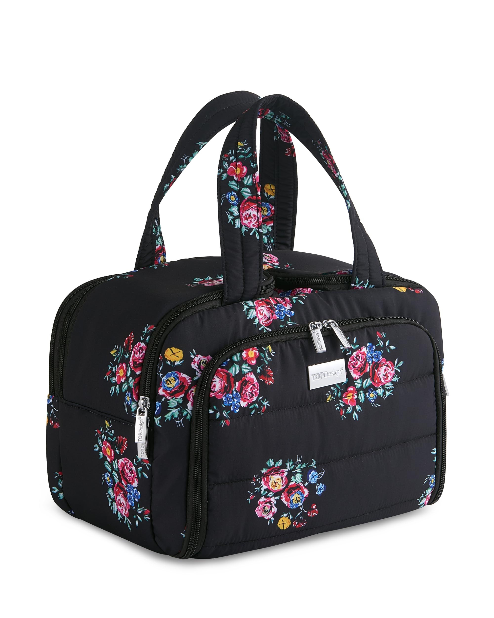 TOPDesign Travel Toiletry Bag for Women Puffer Large Toiletry Bag Lightweight Cosmetic Makeup Organizer with Handle for Traveling