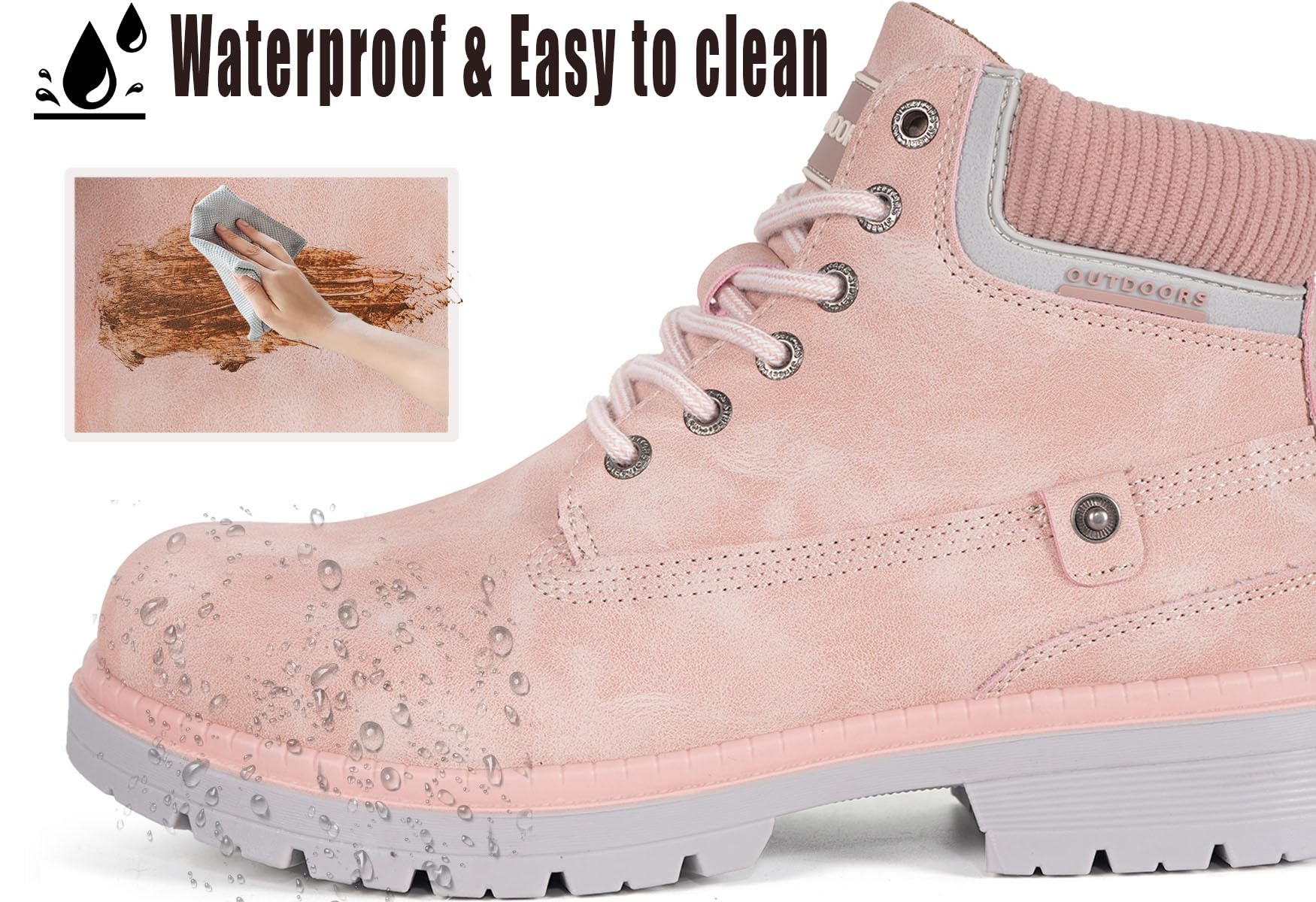 Stivali Uomo Donna Inverno Scarpe da Neve Caldi Snow Boots Impermeabili Stivaletti Pelliccia Stringate Outdoor