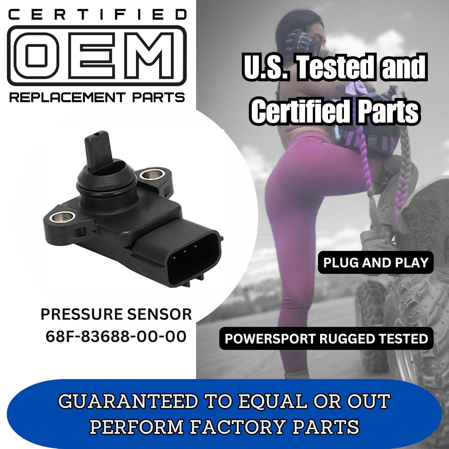 (2025 Updated Version) Certified OEM Replacement Parts 68F-83688-00-00 Air Pressure Sensor U.S REALWORLD Tested and Certified fit Yamaha waverunner vx, gp Boats AR, SR, SX