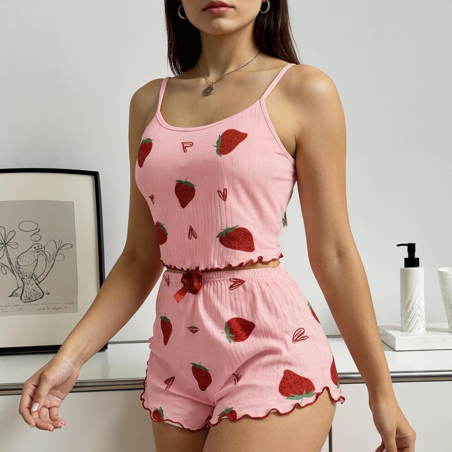 Conjunto de pijama feminino fofo cropped com blusa e short 2 peças, macio, canelado, conjunto de pijama feminino em promoção! Veja a oferta e mais achadinhos de Moda íntima 2 Hoje é o melhor dia para comprar Conjunto de pijama feminino fofo cropped com blusa e short 2 peças, macio, canelado, conjunto de pijama feminino com aquele preço maroto! Promoção! Aproveite a oferta! 2