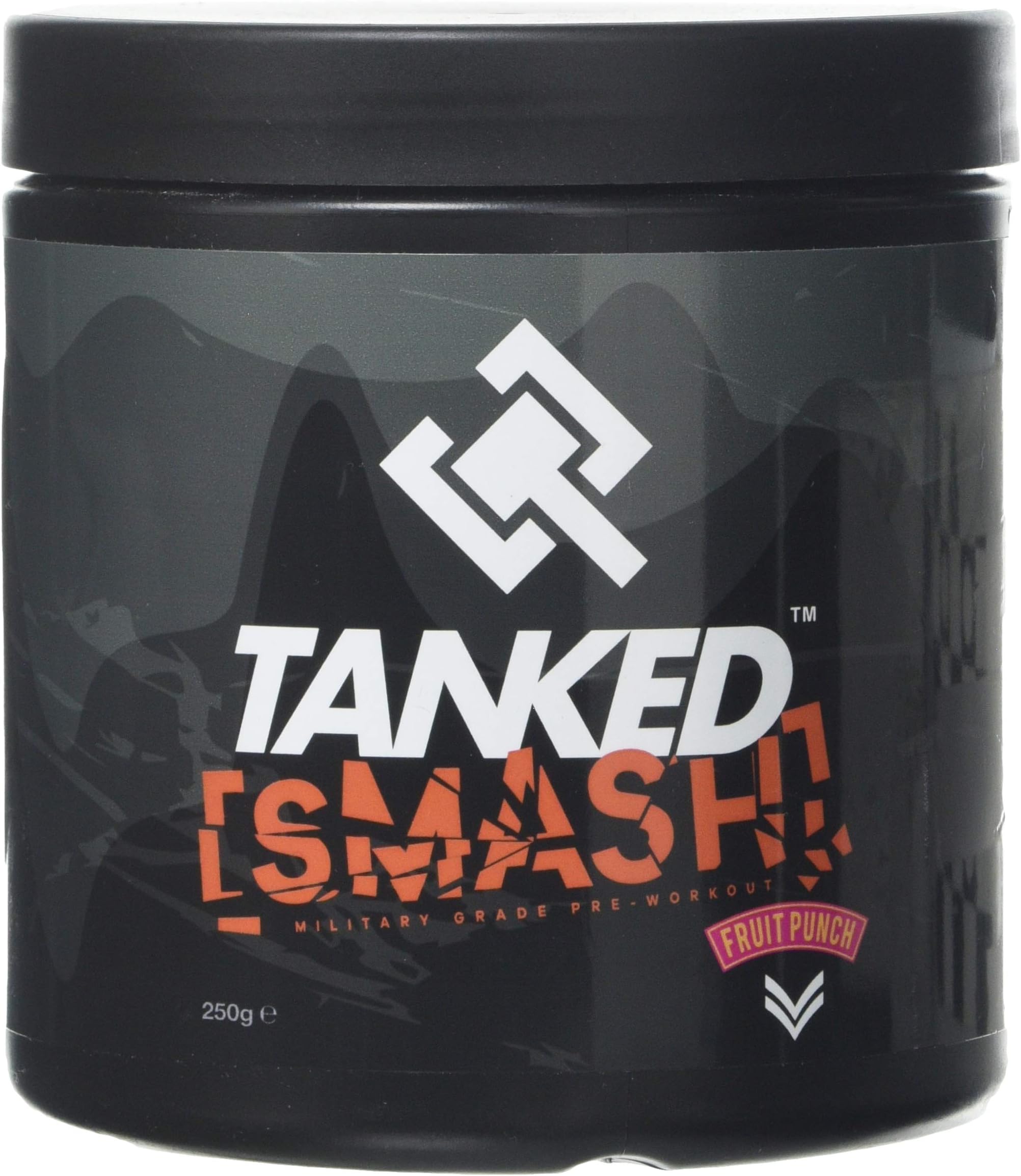 Tanked Smash, Pre Workout Powder - 250g - Improve Focus & Intensity Levels (Fruit Punch)