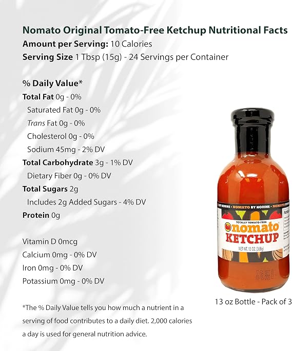 Nomato - Original Tomato Free Ketchup & Marinara Sauce Bundle Pack (3x13oz Ketchup, 3x24oz Marinara) - Gluten, Nut & Dairy Free