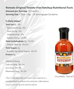 Nomato - Original Tomato Free Ketchup & Marinara Sauce Bundle Pack (3x13oz Ketchup, 3x24oz Marinara) - Gluten, Nut & Dairy Free